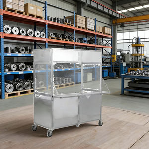 Chariot pliable maniable en acier inoxydable à 4 roues pour la vente de glaces, café, snacks, hot-dogs et bonbons - Product Image 5