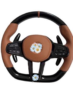 Volante Deportivo de Cuero <span class=keywords><strong>Chida</strong></span> para Serie 3/5 - 3 Radios, 370 mm de Diámetro, Ajustable - Product Image 3