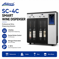 Distributeur de vin intelligent IoT SC-4C, électrique, pour la maison, 4 bouteilles, acier inoxydable, paiement par QR code, télécommande, bar d'hôtel, contrôlé par application