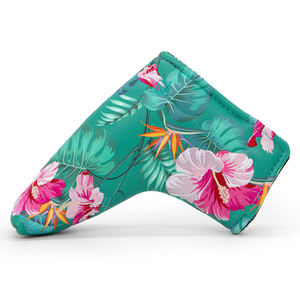 New Design Green Embroidery Flower Golf Head Covers <b>Putter</b> Magnetic Pu Leather Golf Blade <b>Putter</b> <b>Headcover</b> - Product Image 1