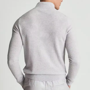 Maglione da Uomo Personalizzato con Logo OEM, Prezzo all'Ingrosso, Mezza Zip, Collo Alto, Maglieria Invernale Casual, Top in Maglia Personalizzato - Product Image 6