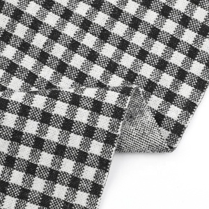 Tela de punto jacquard elástica teñida con hilo a cuadros, tela lisa con efecto slub, ecológica, de peso medio, para trajes de niños y niñas, tartán. - Product Image 6