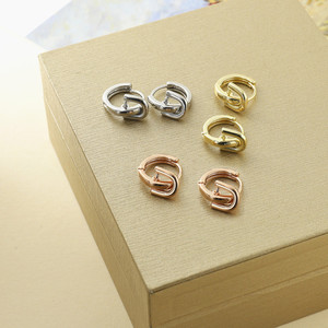 <b>Huggie</b> Earrings Geometric Shape Gold <b>Silver</b> Rose Gold Copper Alloy Party Women Fashion Jewelry - Product Image 2