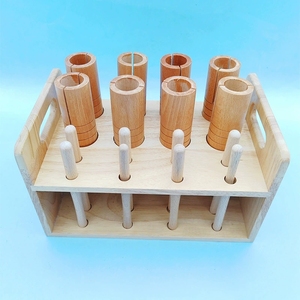 Wholesale 8pcs Wooden Sound Tube with Wooden Holder Orff Percussion Instrument For Preschool Classroom <b>Musical</b> Teaching Aids - Product Image 3