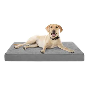 Lit de luxe pour chien en mousse à mémoire de forme grand canapé lit pour animal de compagnie/chien avec tissu durable et couverture lavable amovible lits pour animaux de compagnie tapis de sommeil pour chien