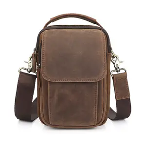 High Quality Genuine Leather Bag Retro Men's Messenger Bag Shoulder Crossbody Bag