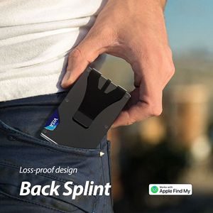 Slim Aluminum <b>Card</b> <b>Holder</b> <b>Wallet</b> 35mm With Apple Find My Compatible RFID Blocking Clip Design - Product Image 4