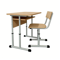 Ensemble Chaise et Bureau Étudiant Réglable en Hauteur, Mobilier de Classe en Bois MDF Durable pour Collège et Lycée, Bureau en Bois Robuste