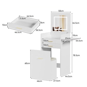 Flip-top <span class=keywords><strong>Miroir</strong></span> <span class=keywords><strong>LED</strong></span> Lumières Chambre Meubles En Bois <span class=keywords><strong>Pas</strong></span> <span class=keywords><strong>Cher</strong></span> <span class=keywords><strong>Coiffeuse</strong></span> Maquillage Vanité Bureau pour Maquillage - Product Image 6