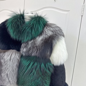RX <strong>Furs</strong> Custom Stand Collar Mink <strong>Long</strong> <strong>Sleeves</strong> Full Pelt Women Real Fluffy Silver Fox Bomber <strong>Cropped</strong> Coat Mini Fox <strong>Fur</strong> Jacket