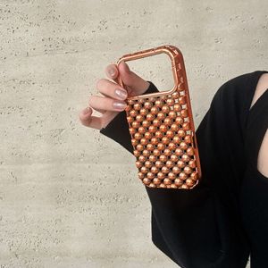 Coque de téléphone haut de gamme en perle <span class=keywords><strong>orange</strong></span> pour Apple 17promax, compatible avec iPhone 16Pro, nouveau modèle 15, électroplaqué 14Pro - Product Image 3
