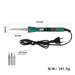 Fer à souder industriel EU 120W à chauffage interne, température réglable et affichage numérique, avec 3 pointes de réparation - Product Image 2