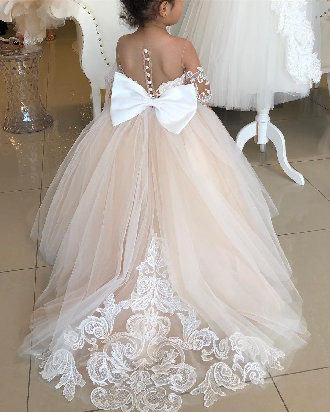 Ivory Flower Girl Dresses - Elegant White Bridesmaid Gowns