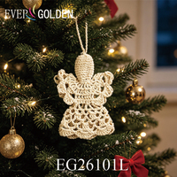EG26101A 7X10CM Ever Golden 100% Coton Charme de Noël Petit ange d'amour pour arbre de Noël, Décoration de sapin de Noël