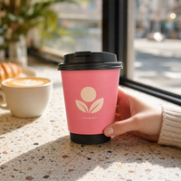 Gobelets à café en papier à double paroi recyclables avec couvercles et manchons pour l'emballage personnalisé de boissons chaudes à emporter