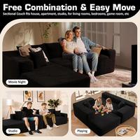 105-Zoll Modulares Stoff-Wolkensofa L-förmiges Ecksofa Moderne Wohnzimmermöbel für Krankenhäuser Chinesischer Lieferant Großhandel Export