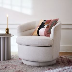 Muebles de lujo nórdicos modernos tapizados Sessel Club sillón de terciopelo giratorio barril Boucle Accent silla para sala de estar - Product Image 2