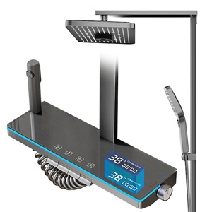 Nouveau système de douche intelligent à affichage numérique, massage complet du corps, douche de pluie, style piano, ensemble de douche de bain, poignée unique, poli, doux - Product Image 1