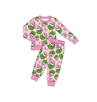 Set pakaian dua potong untuk anak-anak, kardigan lengan panjang bahan bambu, Set celana panjang Monster bersirkulasi udara, Set pakaian bayi baru lahir netral