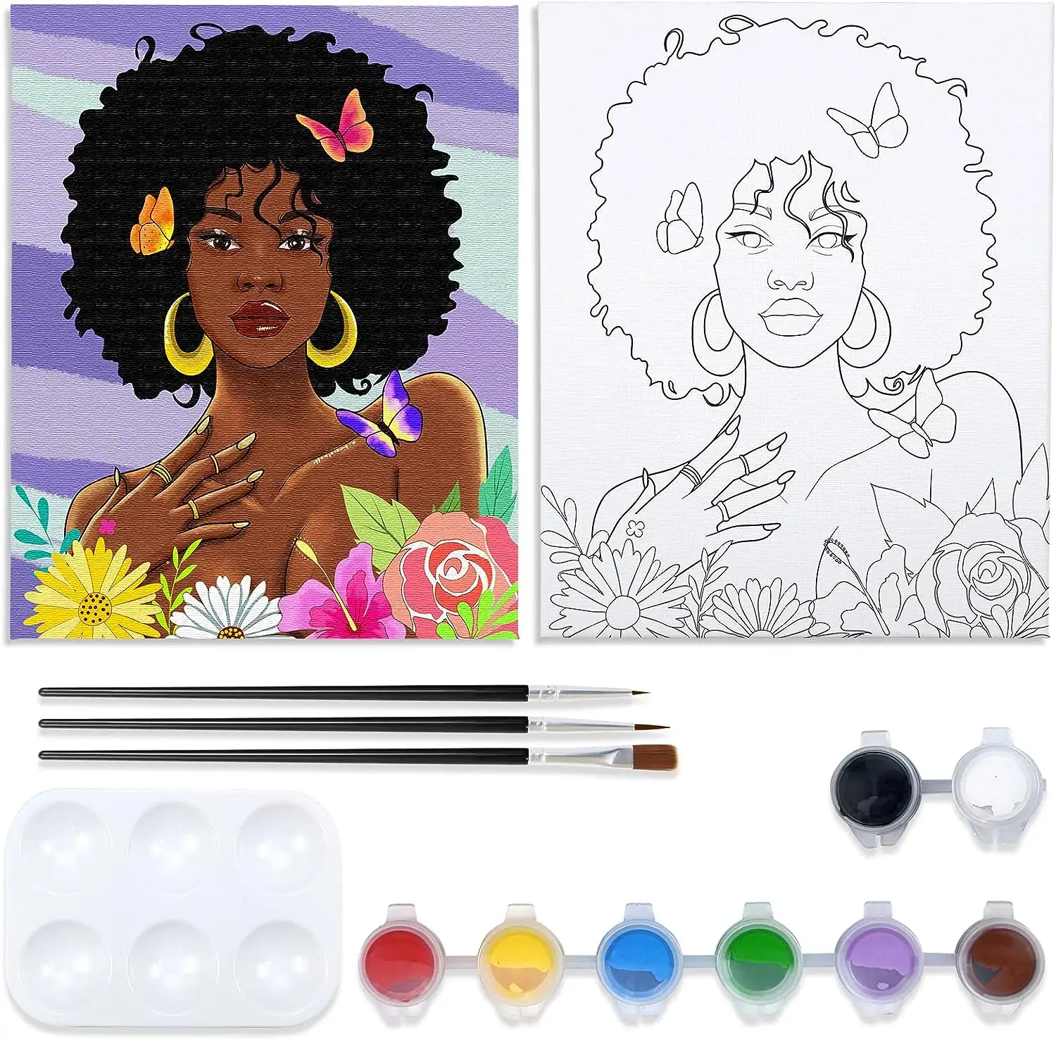 Canvas Painting Kit Pre Drawn Canvas for Painting for Adults Party Kits Paint and Sip Party Supplies 8x10 Canvas to Paint