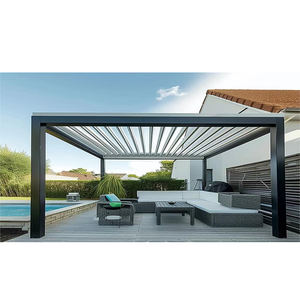 Muebles de Jardín Modernos y Lujosos para Exteriores, Pérgola de Aluminio Motorizada, Gazebo con Toldo Retráctil de 6x6 - Product Image 4