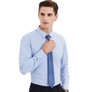 <span class=keywords><strong>Camicia</strong></span> Bianca da <span class=keywords><strong>Uomo</strong></span> OEM Personalizzata in Fibra di Bambù a Righe, <span class=keywords><strong>Camicia</strong></span> Formale da Lavoro a Maniche Lunghe Senza Stiratura - Product Image 2