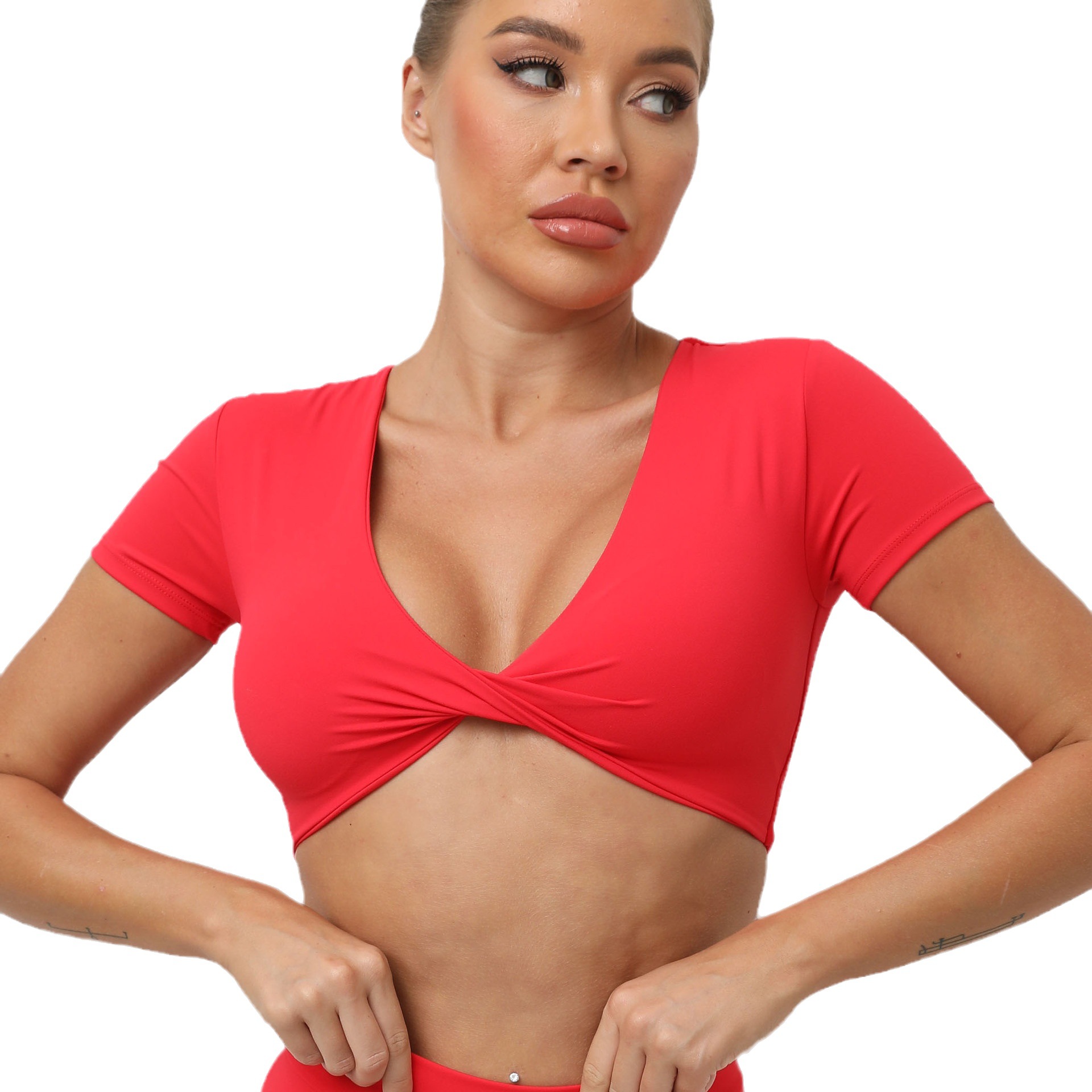 Hot Selling Custom Logo Breathable Fitness Top Short Sleeve T Shirts High Quality Active Wear Yoga Wear