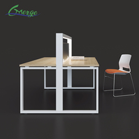 Table de poste de travail de bureau moderne, bureau de poste de travail pour 8 personnes