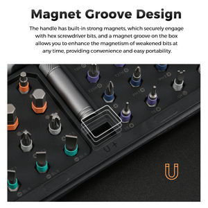 UFTOOLS Kit Chave de Fenda Elétrica de Precisão Mini 42 em 1 com Pontas Magnéticas de Aço e Cabo de Catraca T Destacável para Reparos e DIY - Product Image 5