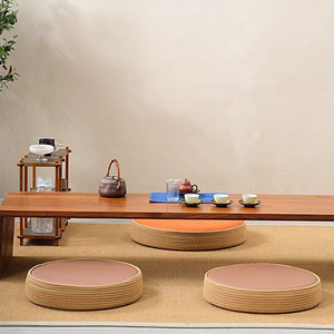 Cojín de Asiento Japonés de Ratán con Mesa de Centro, Diseño Moderno y Cómodo, Ahorro de Espacio, para Dormitorios y Áreas Comunes - Hostelería de Madera - Product Image 3