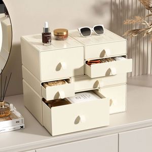 Stackable Flexible Desk Organizer With <b>Drawers</b> Plastic Storage for <b>Makeup</b> and Desktop European Style High Quality - Product Image 2