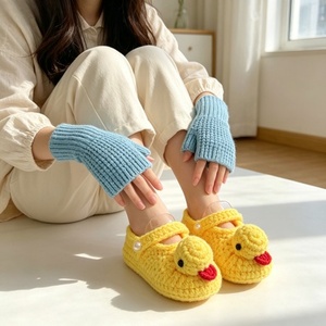 Gants d'hiver unisexes en acrylique/coton tricotés, mitaines chaudes et douces au crochet sans doigts, avec poignets extensibles, pour le bureau et l'écriture - Product Image 3