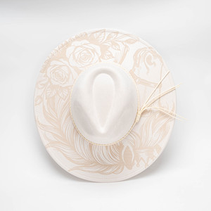 Sombrero <span class=keywords><strong>de</strong></span> Copa Vintage Retro, Sombrero Panamá <span class=keywords><strong>de</strong></span> Ala Ancha, Grabado Láser con Diseño <span class=keywords><strong>de</strong></span> Animales y Flores, Sombrero Fedora <span class=keywords><strong>de</strong></span> Gamuza para Primavera y Otoño - Product Image 4