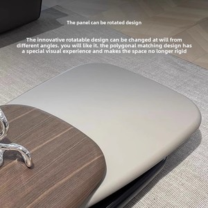 Bàn cà phê hiện đại kiểu Ý, thiết kế đơn giản, phòng khách, sáng tạo, hình dạng bất quy tắc, bộ bàn cà phê gỗ, tối giản, xoay được, chất liệu gỗ chắc chắn - Product Image 3