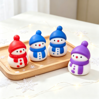 Boneka Salju Natal Squishy Fidget Mainan Pereda Stres Bahan TPR Uniseks Lembut Lucu Mini Slow Rising Baru