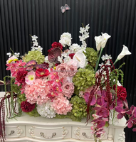 Neues Trendiges Arrangement Lila Orchideen Gangdekoration Hochzeits-Tischdekoration Rosa Grüne Blumen Mit Calla-Lilien
