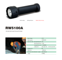 Lampe torche LED haute intensité à semi-conducteurs, étanche IP65, corps en alliage PC, design antidérapant, batterie rechargeable 4400mAh, autonomie de 10h