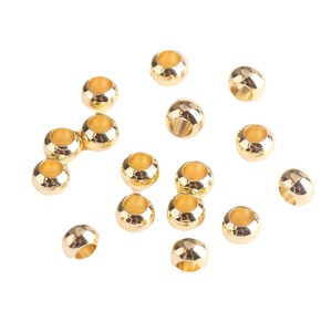 Lisheng Jewelry 18K Gold Plated Copper <b>Beads</b> <b>Large</b> Hole Round Loose <b>Beads</b> For DIY Necklace Bracelet Jewelry Making Supplies - Product Image 5