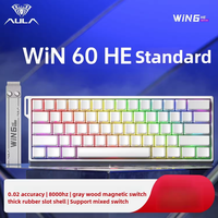 Clavier de jeu filaire AULA WIN 60HE/60HE Pro Max à interrupteurs magnétiques, disposition 65 %, clavier à commutation à chaud avec pilote Web