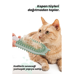 Brosse à poils doux en silicone ATA HOME pour chats, chiens, lapins, moutons, design de dessin animé, poignée ergonomique - Product Image 5