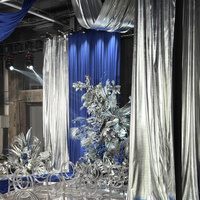 Rideau de fond métallique or et argent Muwei, draperie en tissu brillant pour la décoration de scène de mariage et d'événements