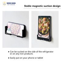 Support magnétique réglable pour téléphone et tablette pour réfrigérateur de cuisine Aimant permanent en néodyme Taille latérale compatible