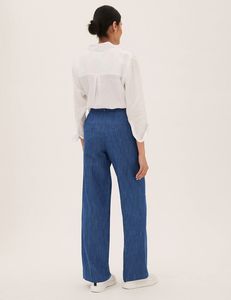 Meilleure qualité 2024 OEM salopette pour femmes pantalon à jambes larges lin coton mélangé taille moyenne respirant cordon de serrage en gros ODM - Product Image 4