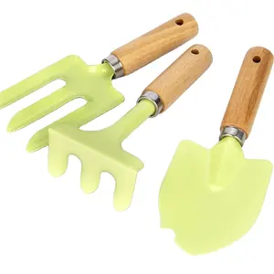 Hot Selling Three-Piece Set Children'S Garden Tools Series Beech Round Handle Home Garden Tools Planting