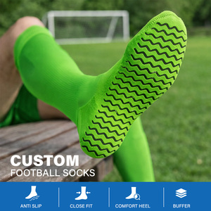 Chaussettes <span class=keywords><strong>de</strong></span> football longues en tissu éponge pour hommes, à compression, avec grip, personnalisables, pour le sport - Product Image 1