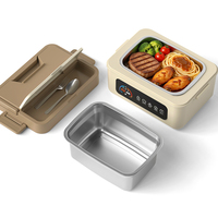 Lonchera Eléctrica Inalámbrica con Batería Tipo C, Calentador de Comida Portátil, Recipiente de Acero Inoxidable para Oficina
