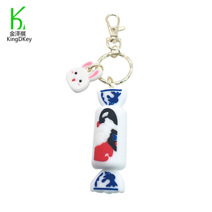 Porte-clés créatif en PVC, motif animal, <span class=keywords><strong>bonbon</strong></span>, lapin blanc, porte-clés <span class=keywords><strong>bonbon</strong></span>, pendentif mignon, porte-clés promotionnel pour enfants - Product Image 3