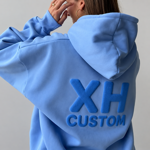 High Quality 3d Puff Print 300 500 Gsm Heavyweight Cotton Oversized Hoodie Custom Logo Heat Transfer Puff Printing Women Hoodies - Product Image 1