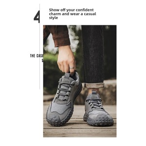 Chaussures de sécurité sportives pour hommes avec embout en acier, légères, respirantes, en maille, à lacets, antidérapantes, pour la course hivernale - Product Image 6