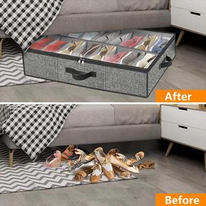 Fabric Foldable <b>Shoe</b> Storage <b>Box</b> with Large Capacity for Under Bed and Closet Use Durable Modern Design - Product Image 5